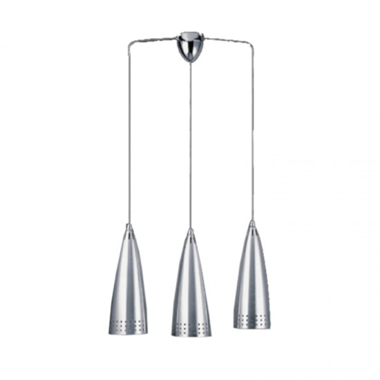 ΦΩΤΙΣΤΙΚΟ 3ΦΩΤΟ ΚΑΜΠΑΝΑ ΜΕΤΑΛΛΙΚΟ INOX (AC.3XF153)