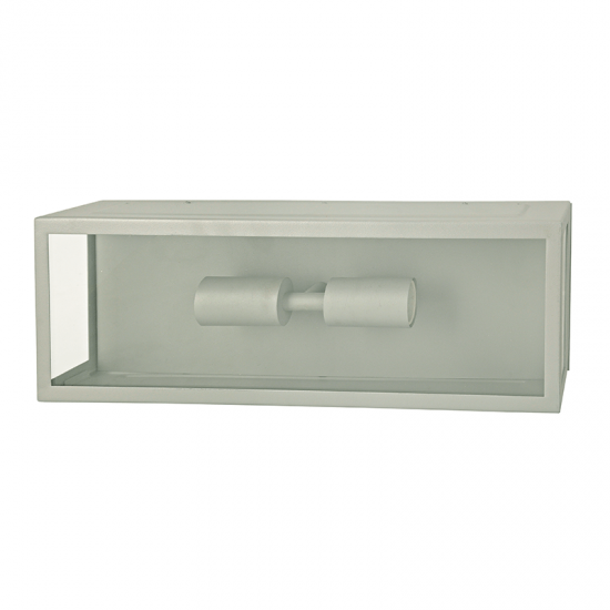 ΓΚΡΙ ΕΠΙΤΟΙΧΟ ΦΩΤΙΣΤΙΚΟ CELIA 2XE27 IP44 ΜΕ ΔΙΑΦΑΝΟ ΓΥΑΛΙ-ΦΩΤΙΣΤΙΚΑ ΕΞΩΤΕΡΙΚΟΥ ΧΩΡΟΥ-ΦΑΝΑΡΑΚΙΑ-