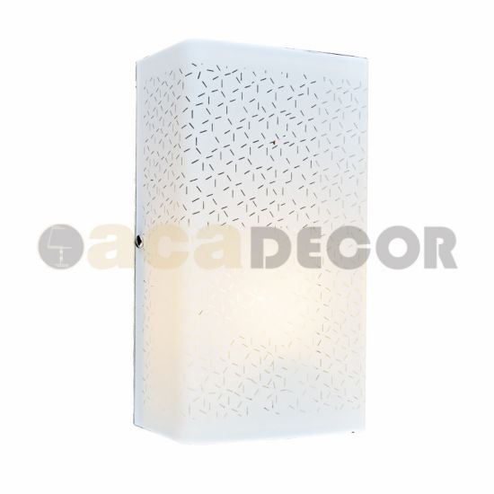 ΕΠΙΤΟΙΧΙΟ Φ/Σ 2ΧΕ27 ΛΕΥΚΟ ΓΥΑΛΙ ΜΟΤΙΒΟ+ΜΕΤΑΛΛΟ 26Χ25Χ8,5CM SCILLA