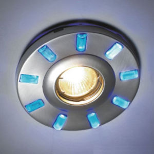 ΣΠΟΤ GU10 ΜΕ 9LED ΜΠΛΕ ΣΤΡΟΓΓΥΛΟ