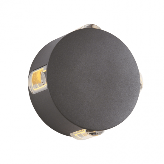 Menfi Απλίκα Στρογγυλή LED 5W Σε Σκούρο Γκρί Χρώμα-ΑΠΛΙΚΑ-ΕΞΩΤΕΡΙΚΟΥ ΧΩΡΟΥ-LED-