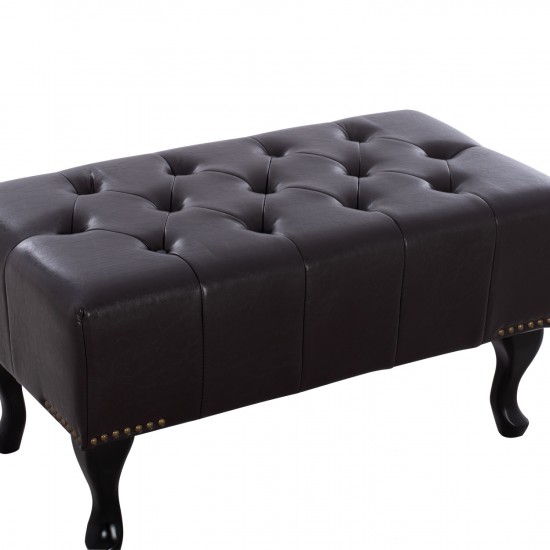 ΤΑΜΠΟΥΡΕ ΥΠΟΠΟΔΙΟ T.CHESTERFIELD EMMA PU 80x46x42Y ΣΚΟΥΡΟ ΚΑΦΕ