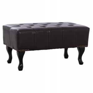 ΤΑΜΠΟΥΡΕ ΥΠΟΠΟΔΙΟ T.CHESTERFIELD EMMA PU 80x46x42Y ΣΚΟΥΡΟ ΚΑΦΕ