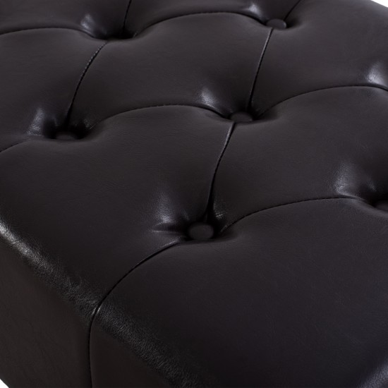 ΤΑΜΠΟΥΡΕ ΥΠΟΠΟΔΙΟ T.CHESTERFIELD EMMA PU 80x46x42Y ΣΚΟΥΡΟ ΚΑΦΕ