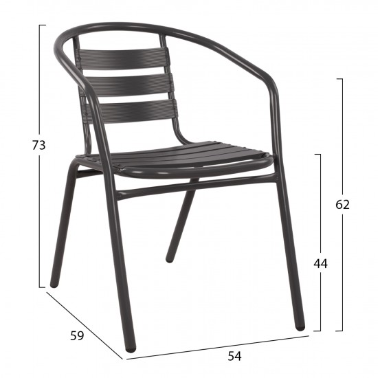 ΠΟΛΥΘΡΟΝΑ LAURA ΜΕΤΑΛΛΙΚΗ ΓΚΡΙ ΜΕ ΦΕΤΕΣ ΑΛΟΥΜΙΝΙΟΥ 54x59x73Υ εκ.