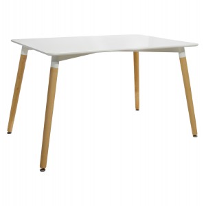 ΤΡΑΠΕΖΙ MINIMAL  ΛΕΥΚΟ 120Χ80 ΜΕ ΞΥΛΙΝΑ ΠΟΔΙΑ ΟΞΙΑ