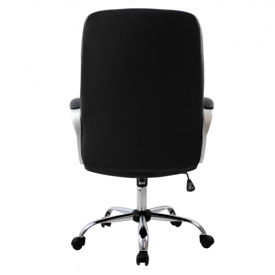 ΚΑΡΕΚΛΑ ΓΡΑΦΕΙΟΥ ΜΑΥΡΗ ΔΙΕΥΘΥΝΤΙΚΗ ΜΕ ΠΟΔΙ ΧΡΩΜΙΟΥ 64x55x112-120Υ εκ.