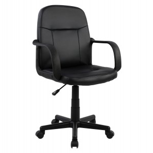 ΚΑΡΕΚΛΑ ΓΡΑΦΕΙΟΥ ΜΕ ΜΠΡΑΤΣΑ ΜΑΥΡO PU 56,5x50x88-100Υ εκ.