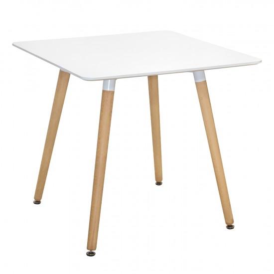 ΤΡΑΠΕΖΙ MINIMAL ΛΕΥΚΟ 80Χ80 ΜΕ ΞΥΛΙΝΑ ΠΟΔΙΑ ΟΞΙΑ