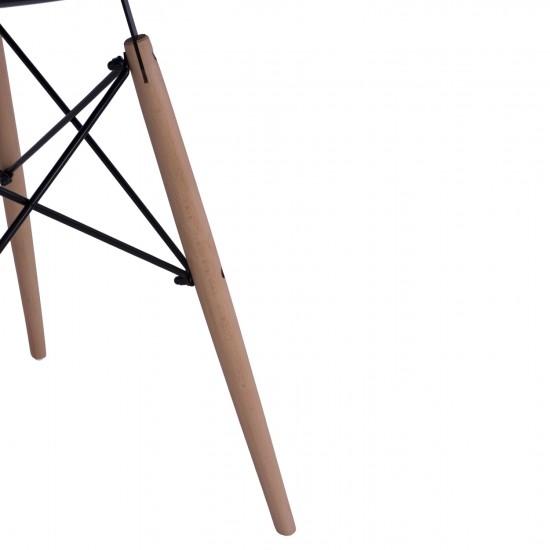 ΤΡΑΠΕΖΙ MINIMAL  ΜΑΥΡΟ Φ60 ΜΕ ΞΥΛΙΝΑ ΠΟΔΙΑ ΟΞΙΑ