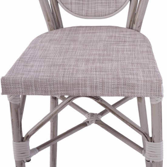 ΣΚΑΜΠΩ ΑΛΟΥΜΙΝΙΟΥ BAMBOO LOOK ΠΑΤΙΝΑ ΛΕΥΚΟ ΜΕ TEXTLINE HM5110