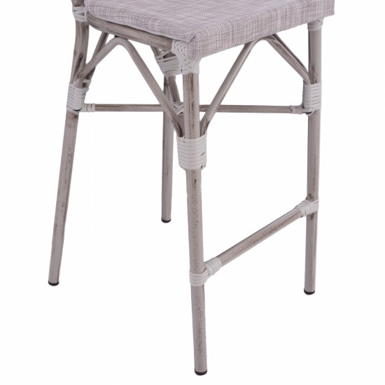 ΣΚΑΜΠΩ ΑΛΟΥΜΙΝΙΟΥ BAMBOO LOOK ΠΑΤΙΝΑ ΛΕΥΚΟ ΜΕ TEXTLINE HM5110