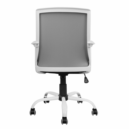 ΚΑΡΕΚΛΑ ΓΡΑΦΕΙΟΥ ΓΚΡΙ MESH & ΠΟΔΙ ΜΕΤΑΛΛΙΚΟ