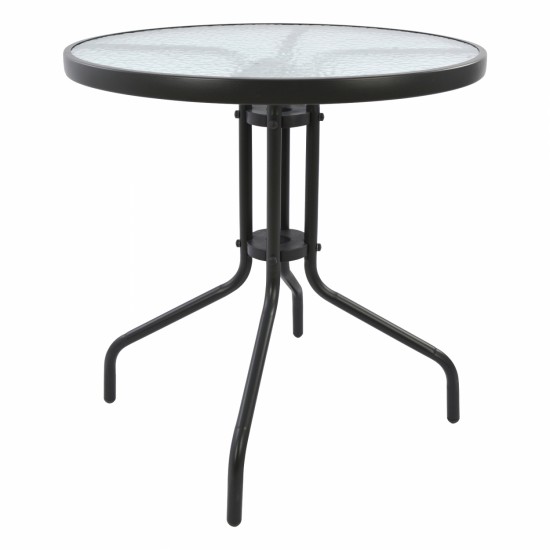 ΤΡΑΠΕΖΙ ΜΕΤΑΛΛΙΚΟ ΓΚΡΙ Φ70Χ70