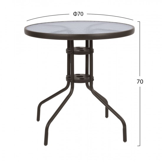 ΤΡΑΠΕΖΙ ΜΕΤΑΛΛΙΚΟ ΚΑΦΕ Φ70Χ70