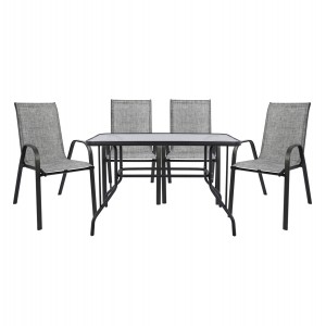 ΣΕΤ ΤΡΑΠΕΖΑΡΙΑΣ 5ΤΜΧ ΜΕ 4 ΚΑΡΕΚΛΕΣ & ΤΡΑΠΕΖΙ 