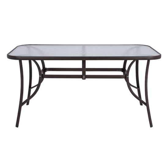 ΤΡΑΠΕΖΙ ΟΡΘΟΓΩΝΙΟ ΜΕΤΑΛΛΙΚΟ ΚΑΦΕ 150X90Χ72Υεκ.