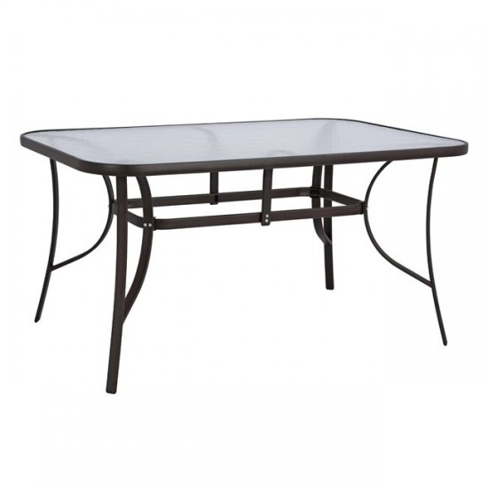 ΤΡΑΠΕΖΙ ΟΡΘΟΓΩΝΙΟ ΜΕΤΑΛΛΙΚΟ ΚΑΦΕ 150X90Χ72Υεκ.