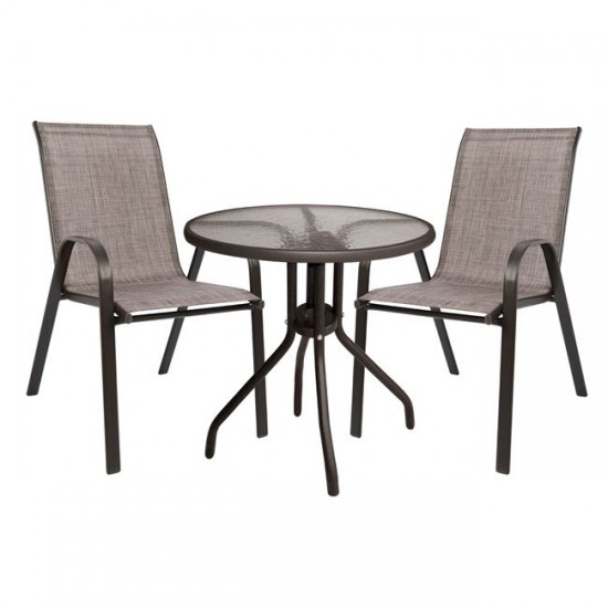 ΣΕΤ ΤΡΑΠΕΖΑΡΙΑΣ 3ΤΜΧ ΜΕ ΤΡΑΠΕΖΙ & ΚΑΡΕΚΛΕΣ LEON ΚΑΦΕ HM5184.02