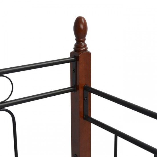 ΚΑΝΑΠΕΣ ΚΡΕΒΑΤΙ MILA ΣΤΡΩΜΑ 90Χ190 ΜΕΤΑΛΛΟ ΚΑΙ ΞΥΛΟ