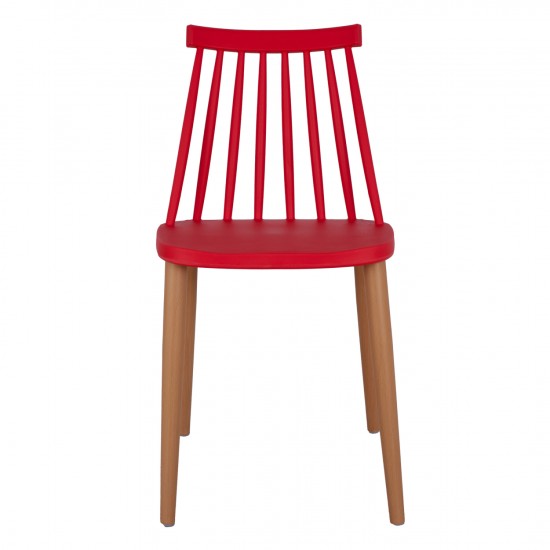 ΚΑΡΕΚΛΑ ΤΡΑΠΕΖΑΡΙΑΣ VANESSA ΚΟΚΚΙΝΗ ΜΕ ΜΕΤΑΛΛΙΚΑ ΠΟΔΙΑ 42,5x47x81,5 εκ.