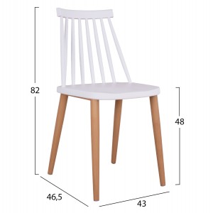 ΚΑΡΕΚΛΑ ΤΡΑΠΕΖΑΡΙΑΣ VANESSA ΛΕΥΚΗ ΜΕ ΜΕΤΑΛΛΙΚΑ ΠΟΔΙΑ 43x46,5x82 εκ.