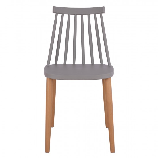 ΚΑΡΕΚΛΑ ΤΡΑΠΕΖΑΡΙΑΣ VANESSA ΓΚΡΙ ΜΕ ΜΕΤΑΛΛΙΚΑ ΠΟΔΙΑ 43x46,5x82 εκ.