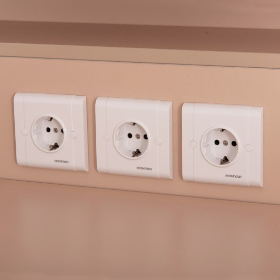 ΓΡΑΦΕΙΟ ΥΠΟΔΟΧΗΣ DALTON ΜΕΛΑΜΙΝΗ ΣΕ SONAMA-ΑΣΠΡΟ 240x80x106Υεκ.