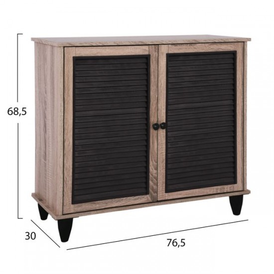 ΠΑΠΟΥΤΣΟΘΗΚΗ ΞΥΛΙΝΗ ΣΕ ΧΡΩΜΑ SONAMA-ΜΑΥΡΟ 76,5x30x68,5Υεκ.