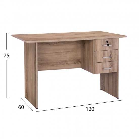 ΓΡΑΦΕΙΟ ΜΕΛΑΜΙΝΗΣ ΜΕ 3 ΣΥΡΤΑΡΙΑ ΧΡΩΜΑ SONAMA 120x60x75Υ εκ.