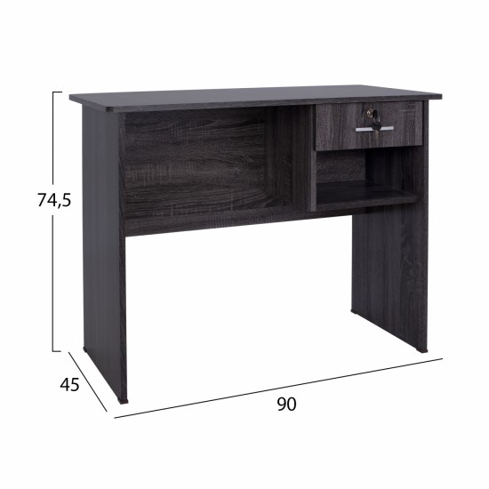 ΓΡΑΦΕΙΟ ΜΕΛΑΜΙΝΗΣ ΜΕ ΣΥΡΤΑΡΙ ΣΕ ΓΚΡΙ ΧΡΩΜΑ 90Χ45Χ74,5Υ