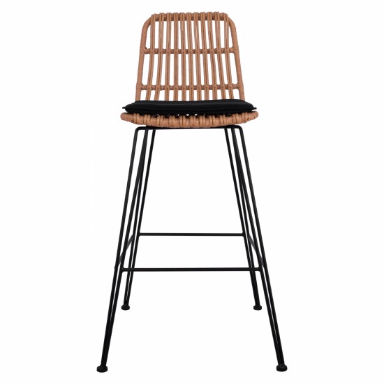 ΣΚΑΜΠΟ ΜΕΤΑΛΛΙΚΟ ΜΕ ΜΑΞΙΛΑΡΙ ALLEGRA HM5452 ΜΕ WICKER ΣΕ ΜΠΕΖ ΑΠΟΧΡΩΣΗ