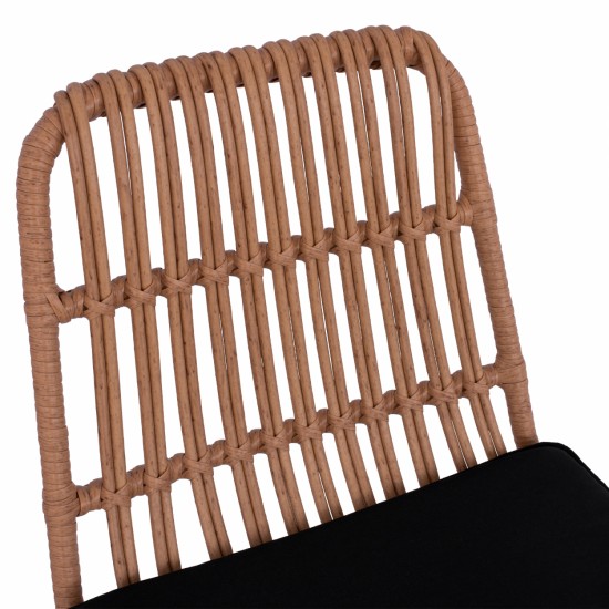 ΣΚΑΜΠΟ ΜΕΤΑΛΛΙΚΟ ΜΕ ΜΑΞΙΛΑΡΙ ALLEGRA HM5452 ΜΕ WICKER ΣΕ ΜΠΕΖ ΑΠΟΧΡΩΣΗ