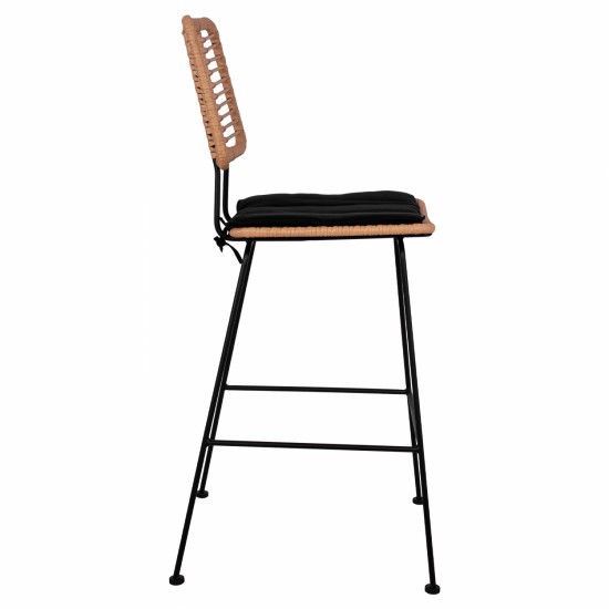 ΣΚΑΜΠΟ ΜΕΤΑΛΛΙΚΟ ΜΕ ΜΑΞΙΛΑΡΙ ALLEGRA  ΜΕ WICKER ΜΠΕΖ 46,5x55x117,5Υ εκ.