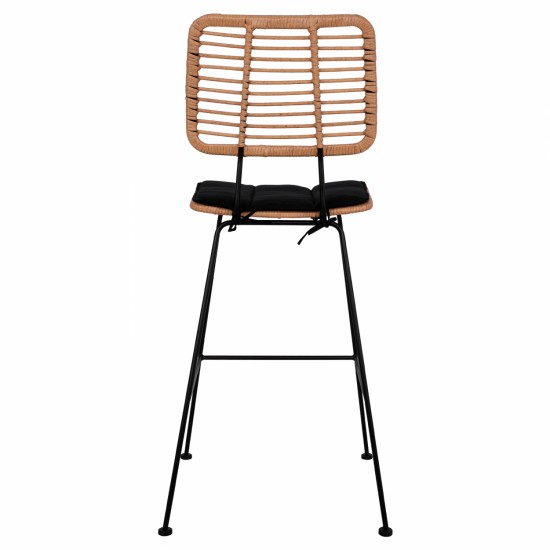 ΣΚΑΜΠΟ ΜΕΤΑΛΛΙΚΟ ΜΕ ΜΑΞΙΛΑΡΙ ALLEGRA  ΜΕ WICKER ΜΠΕΖ 46,5x55x117,5Υ εκ.