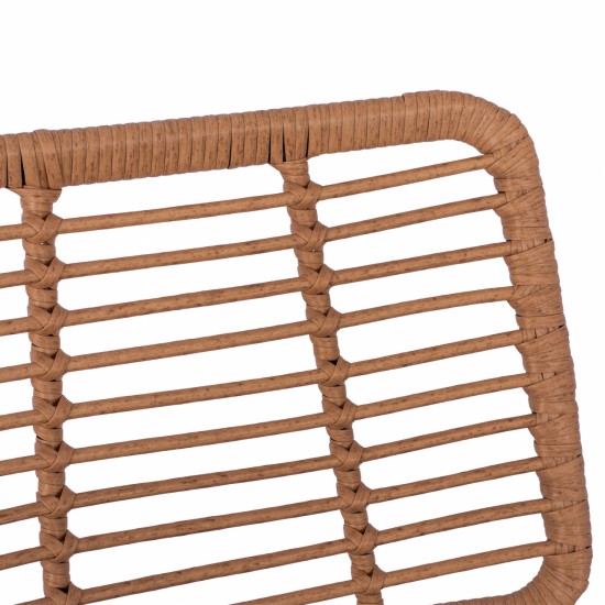 ΣΚΑΜΠΟ ΜΕΤΑΛΛΙΚΟ ΜΕ ΜΑΞΙΛΑΡΙ ALLEGRA  ΜΕ WICKER ΜΠΕΖ 46,5x55x117,5Υ εκ.