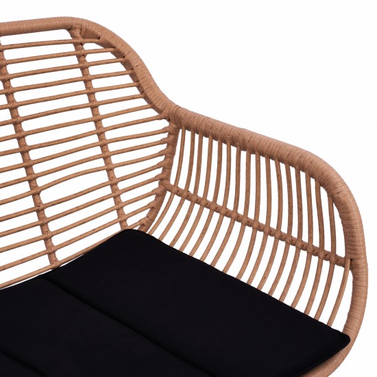 ΣΕΤ ΣΑΛΟΝΙ 4ΤΜΧ ALLEGRA ΜΕΤΑΛΛΟ & WICKER ΣΕ ΜΠΕΖ ΧΡΩΜΑ