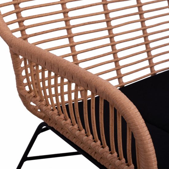 ΣΕΤ ΣΑΛΟΝΙ 4ΤΜΧ ALLEGRA ΜΕΤΑΛΛΟ & WICKER ΣΕ ΜΠΕΖ ΧΡΩΜΑ