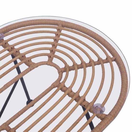 ΣΕΤ ΣΑΛΟΝΙ 4ΤΜΧ ALLEGRA ΜΕΤΑΛΛΟ & WICKER ΣΕ ΜΠΕΖ ΧΡΩΜΑ