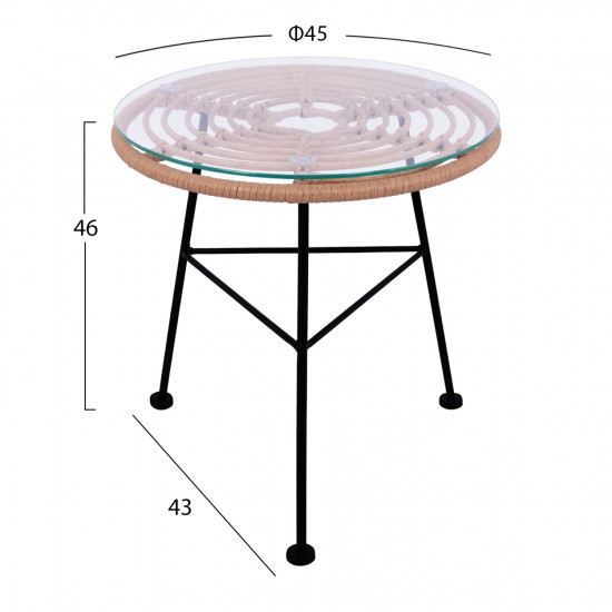 ΣΕΤ ΕΞΩΤΕΡΙΚΟΥ ΧΩΡΟΥ 3ΤΜΧ ALLEGRA ΜΠΕΖ WICKER-ΜΕΤΑΛΛΟ