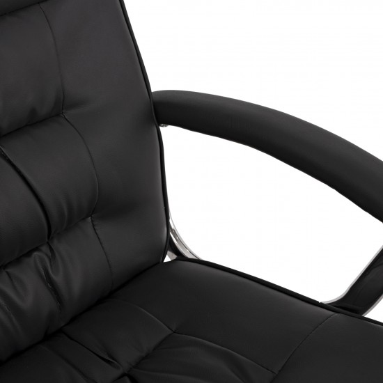 ΚΑΡΕΚΛΑ ΓΡΑΦΕΙΟΥ ΜΕ ΜΑΥΡΟ PU ΚΑΙ ΒΑΣΗ ΧΡΩΜΙΟΥ