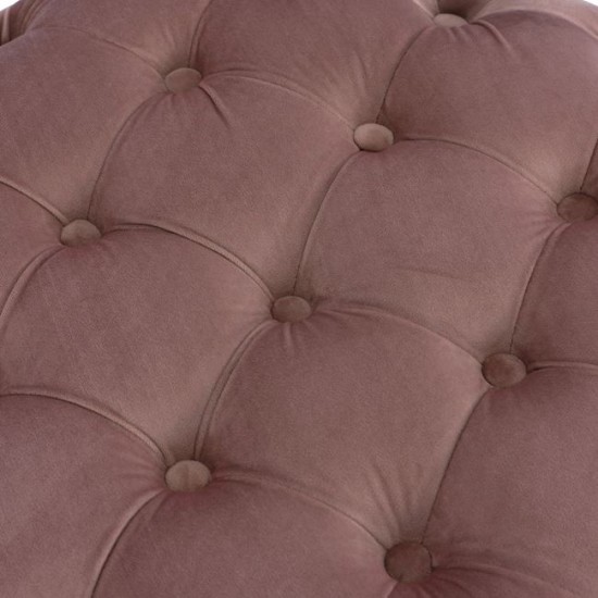 ΣΚΑΜΠΟ KASSIE ΣΑΠΙΟ ΜΗΛΟ ΒΕΛΟΥΔΟ ΤΥΠΟΥ CHESTERFIELD Φ60x43Υ εκ.