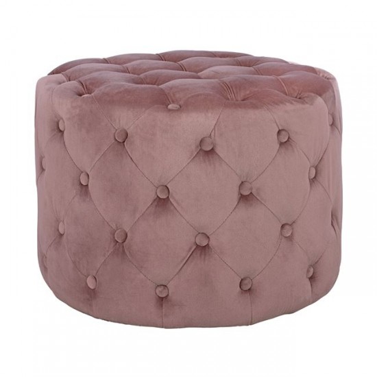 ΣΚΑΜΠΟ KASSIE ΣΑΠΙΟ ΜΗΛΟ ΒΕΛΟΥΔΟ ΤΥΠΟΥ CHESTERFIELD Φ60x43Υ εκ.