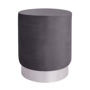 ΣΚΑΜΠΟ LEVY ΓΚΡΙ ΒΕΛΟΥΔΟ ΜΕ ΑΣΗΜΙ ΒΑΣΗ Φ35x43Υ εκ.