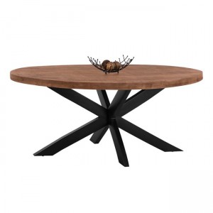 ΤΡΑΠΕΖΙ OVAL 6εκ.ΠΑΧΟΣ ΑΠΟ ΜΑΣΙΦ ΞΥΛΟ MANGO 210Χ100Χ78Υεκ. 