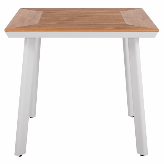 ΤΡΑΠΕΖΙ ΑΛΟΥΜΙΝΙΟΥ ΛΕΥΚΟ ΜΕ ΕΠΙΦΑΝΕΙΑ POLYWOOD 80x80x73Υ ΕΚ.