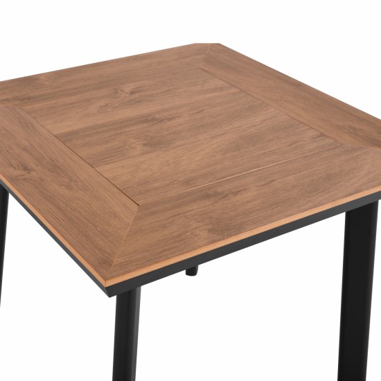 ΤΡΑΠΕΖΙ ΑΛΟΥΜΙΝΙΟΥ ΑΝΘΡΑΚΙ ΜΕ ΕΠΙΦΑΝΕΙΑ POLYWOOD 80x80x73Υεκ.