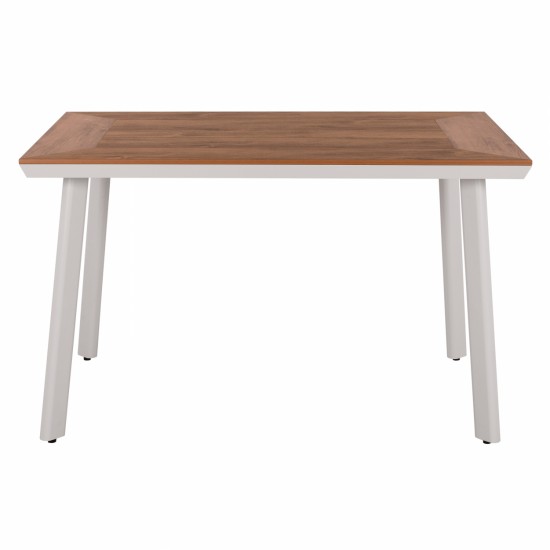 ΤΡΑΠΕΖΙ ΑΛΟΥΜΙΝΙΟΥ ΜΕ POLYWOOD ΛΕΥΚΟ 120x80x72,5Υ εκ.