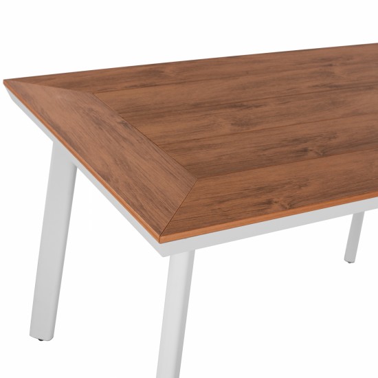 ΤΡΑΠΕΖΙ ΑΛΟΥΜΙΝΙΟΥ ΜΕ POLYWOOD ΛΕΥΚΟ 120x80x72,5Υ εκ.