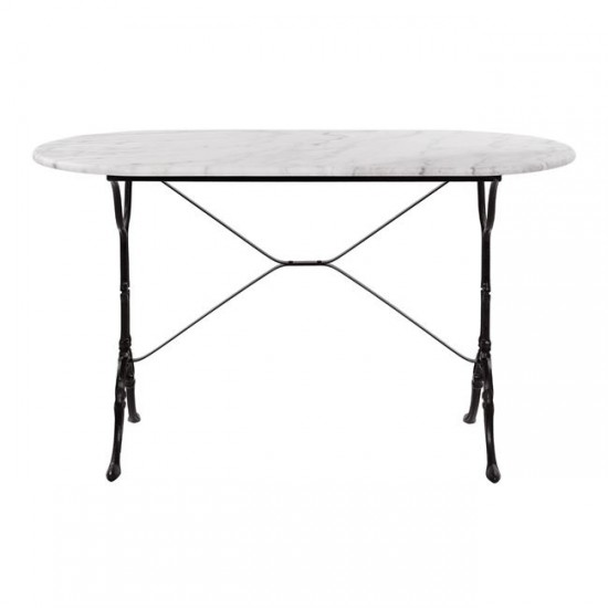 ΤΡΑΠΕΖΙ DELILAH ΜΕ ΒΑΣΗ ΑΠΟ ΜΑΝΤΕΜΙ ΜΕ ΜΑΡΜΑΡΟ ΟΒΑΛ 120x59x72cm